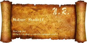 Nuber Rudolf névjegykártya